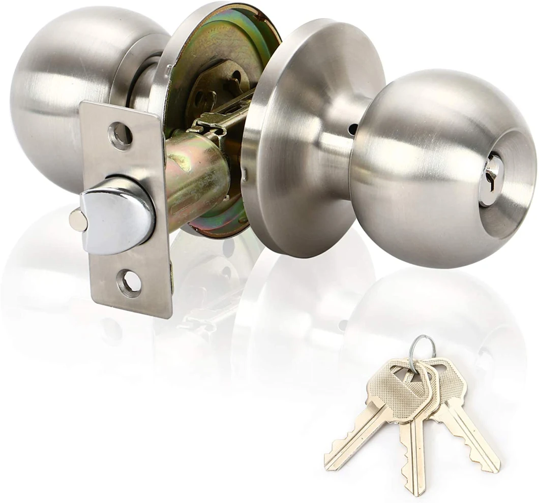 Door Furniture Hardware Tubular Round Ball Knob Door Lock Keyed Keyless by Aluminum Alloy Steel Iron for Passage/Entrance/Privacy/Storeroom Lock