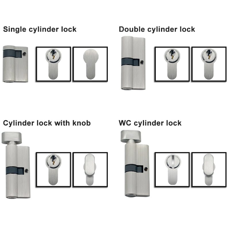 Basic Customization High-Quality Brass Euro Security Keys and Cylinder Lock with Knob for All Door Types