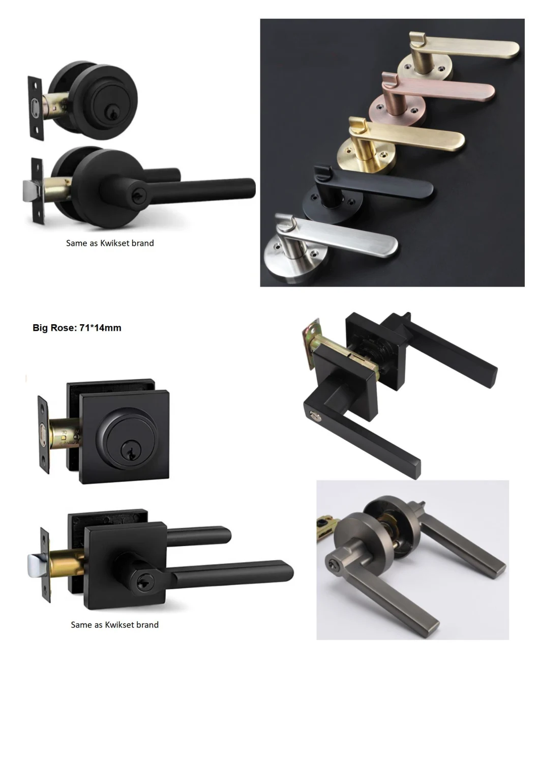 Key Entry Privacy Security Tubular Handle Safe Door Lever Lock