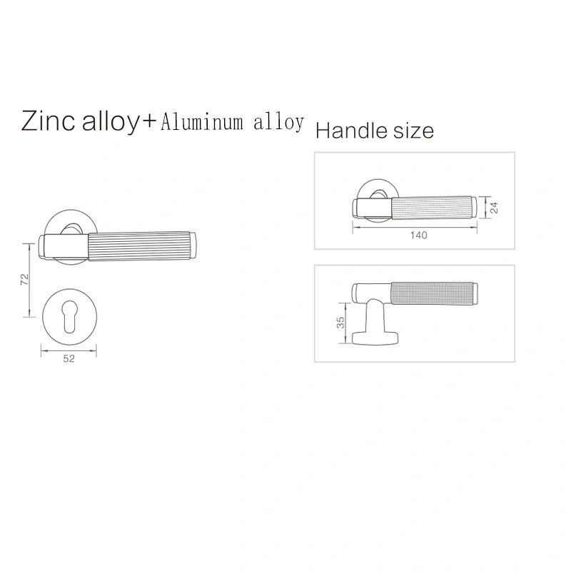 High Grade Zinc Alloy Rosette Handle Door Lock