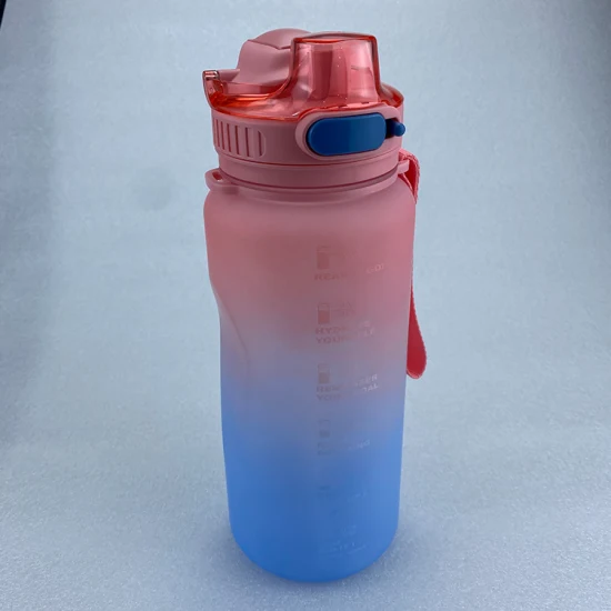 Leakproof Tritan BPA Free Water Jug Large Gym Half Gallon 64oz Motivational Water Bottle with Time Marker