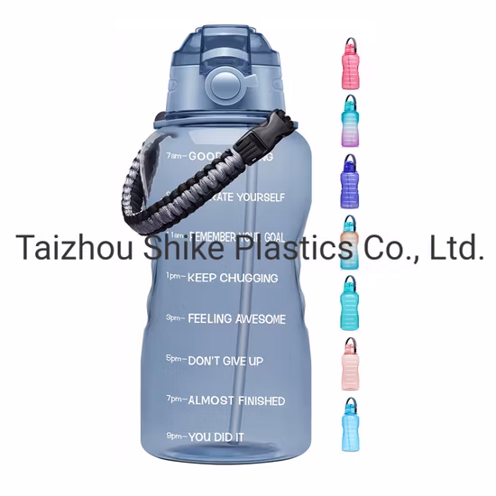 BPA Free Half Gallon Wide Mouth 73oz Flip Top Gym Water Bottle with Motivational Time Marker