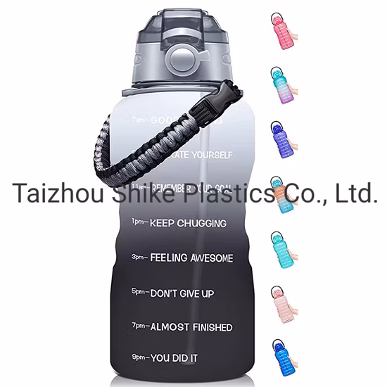BPA Free Half Gallon Wide Mouth 73oz Flip Top Gym Water Bottle with Motivational Time Marker