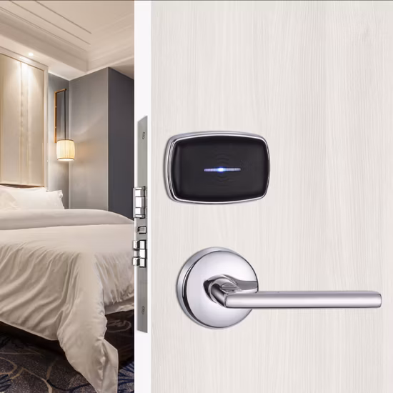 Electronic Mortise Door Cylinder Lock Handle for Hotel Doors